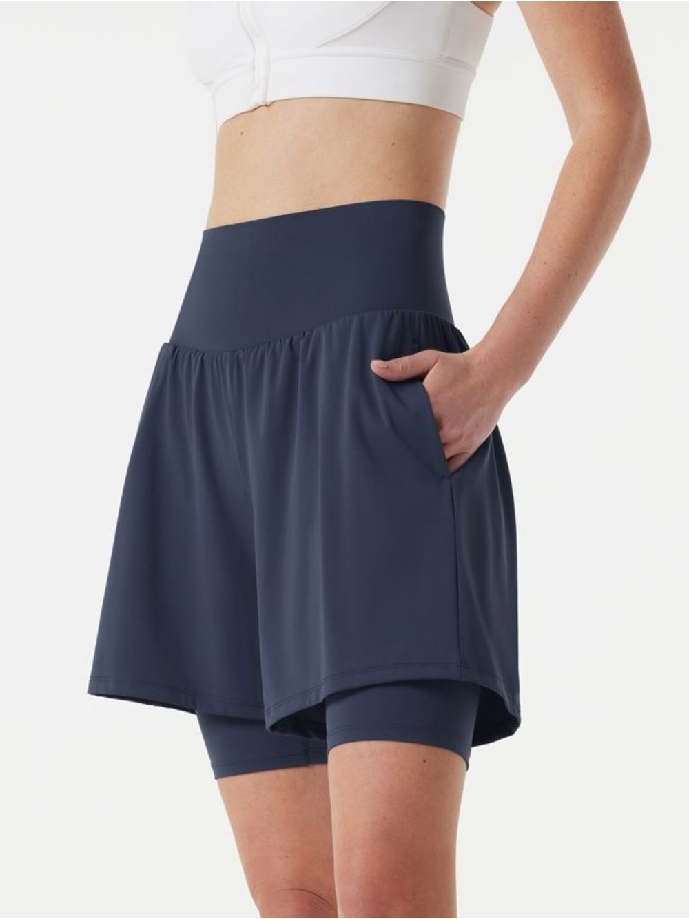 HALARA Navy High-Rise Athletic Skort with Inner Shorts